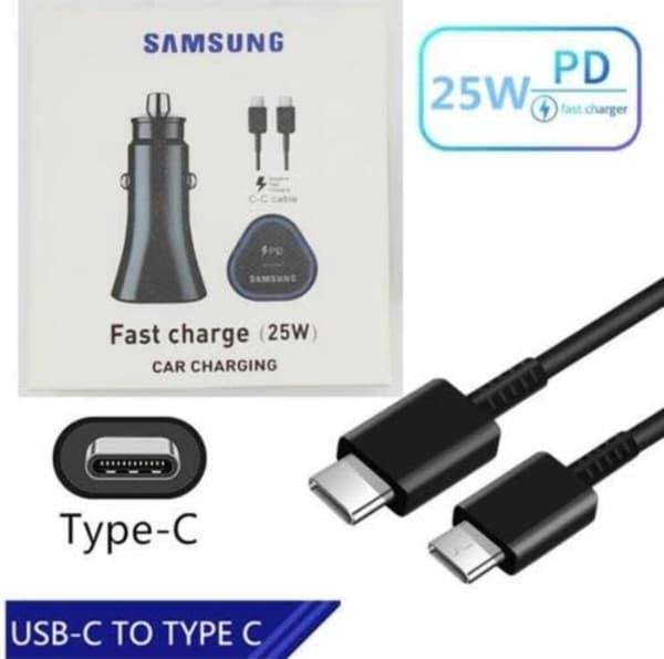 chargeur de voiture PD 25W Samsung câble de type C