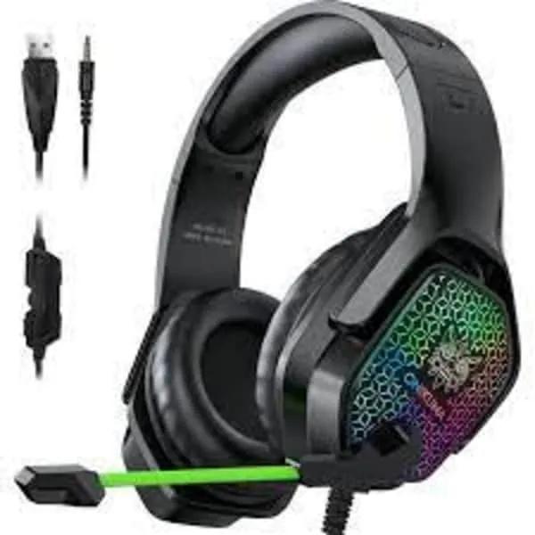 Casque de jeu X3 avec micro et suppression de bruit avec lumière LED
