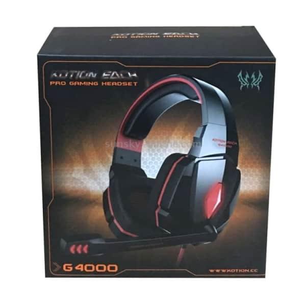 Casque de casque de jeu stéréo Bandeau avec contrôle du volume du micro LED pour PC Gamer
