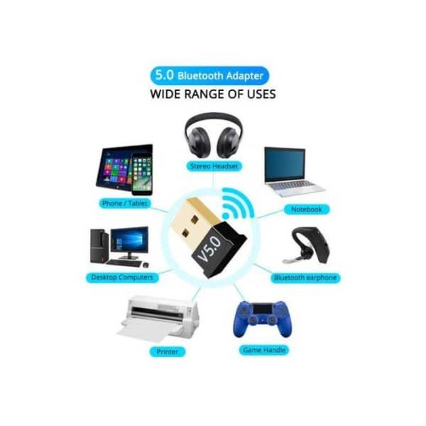 Cle Adaptateur Bluetooth 5.0 USB, Adaptateur Bluetooth - Pour Casque PC Bureau Portable Telephone