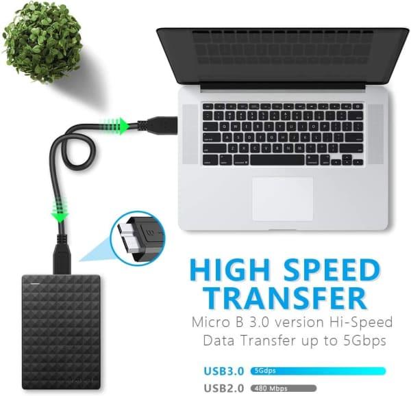 Câble de données de chargement rapide et résistant Micro B USB 3.0