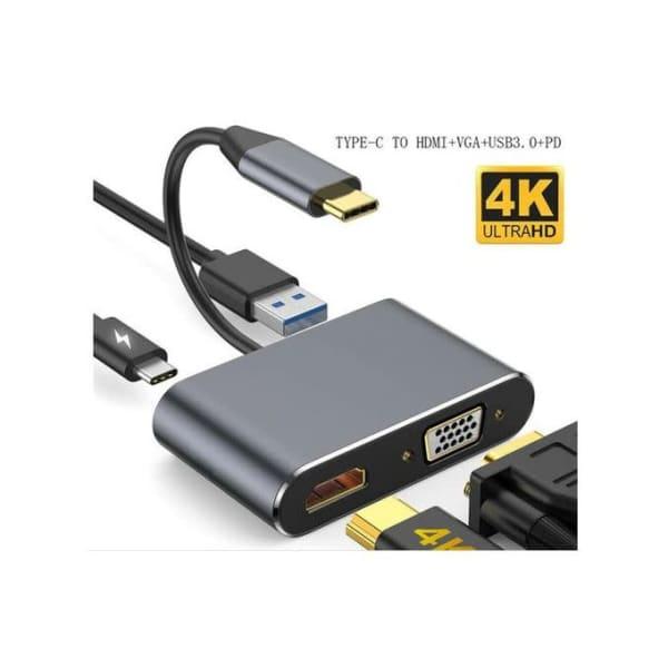 Adaptateur Type C 4 in 1 HDMI+VGA+USB 3.0+DP