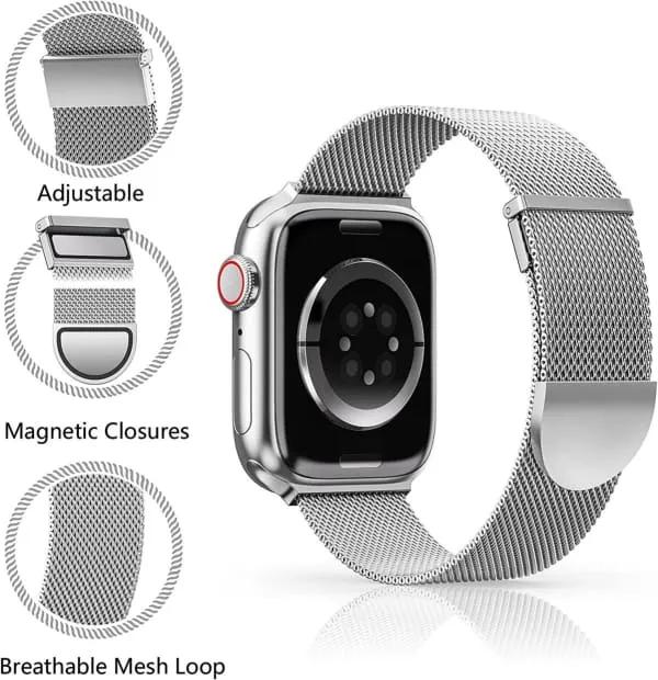 Bracelet magnétique  en métal compatible avec les bracelets Apple Watch