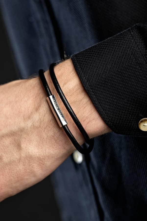 Bracelet Paul McNeal en cuir Jaspe