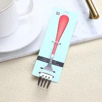Thick smooth handle red No. 3 fork