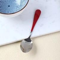 Thick smooth handle red No. 4 pointed spoon