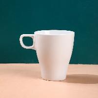 Nordic style ceramic cup with handle - White