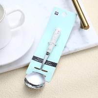 Platinum ceramic handle No. 3 round spoon