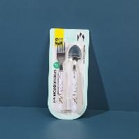 7052 Small round handle marble spoon and fork set