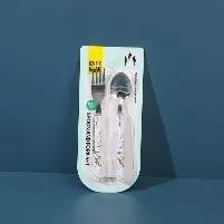 7052 Small round handle marble spoon and fork set