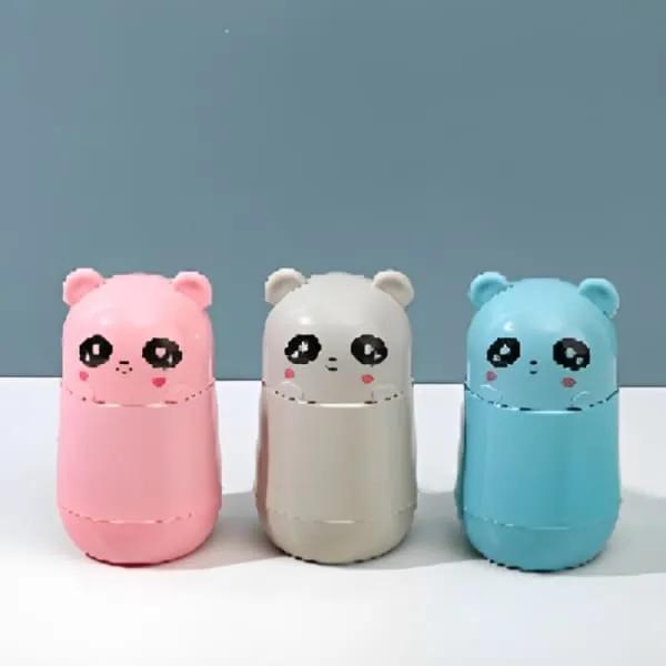 Cute bear portable glass bottle