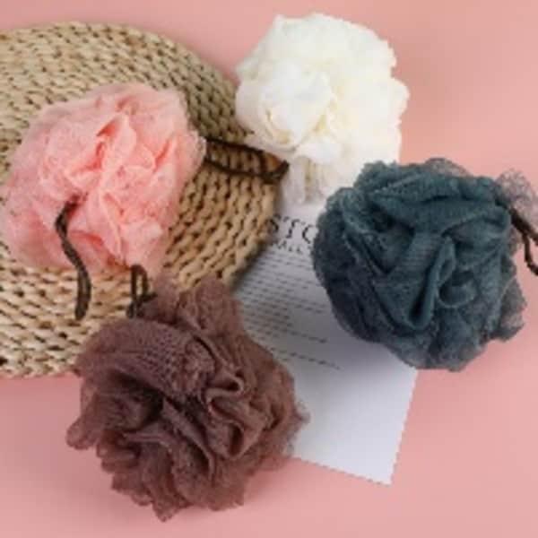 Dark single-color shower bath puff -L