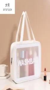 Simple letter cosmetic bag-L double handle