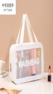 Simple letter cosmetic bag- M double handle