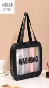 Simple letter cosmetic  bag-M double handle