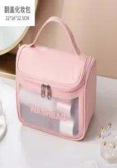 Simple letter cosmetic bag-flip bag