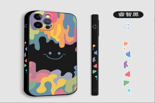 Watercolour smiley face phone case iPhone 14 PLUS