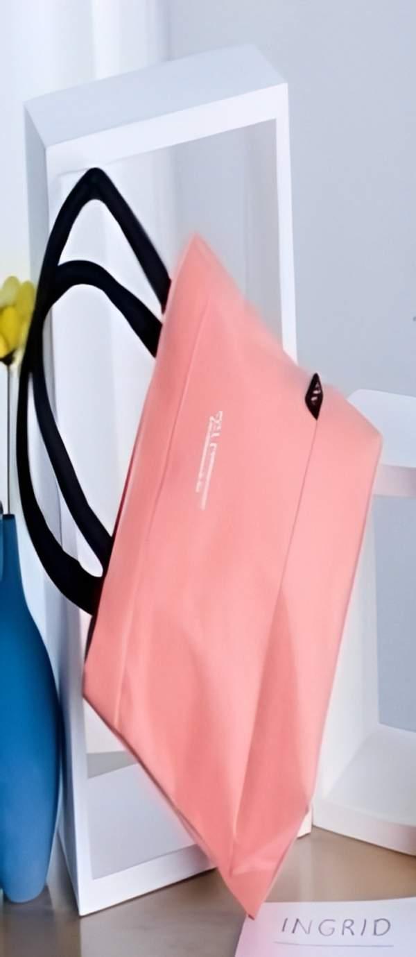 Office worker pocketless stitching pink lunch bag