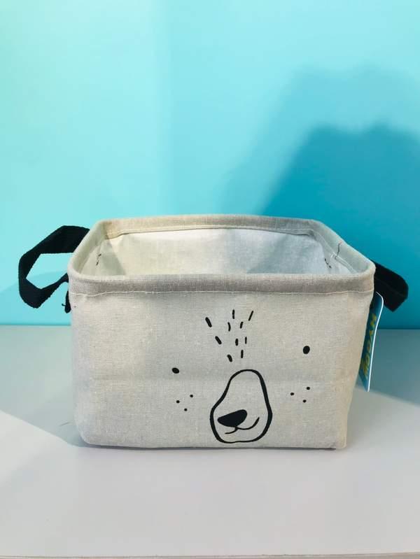 Cute bear series fabric square storage box - Gris