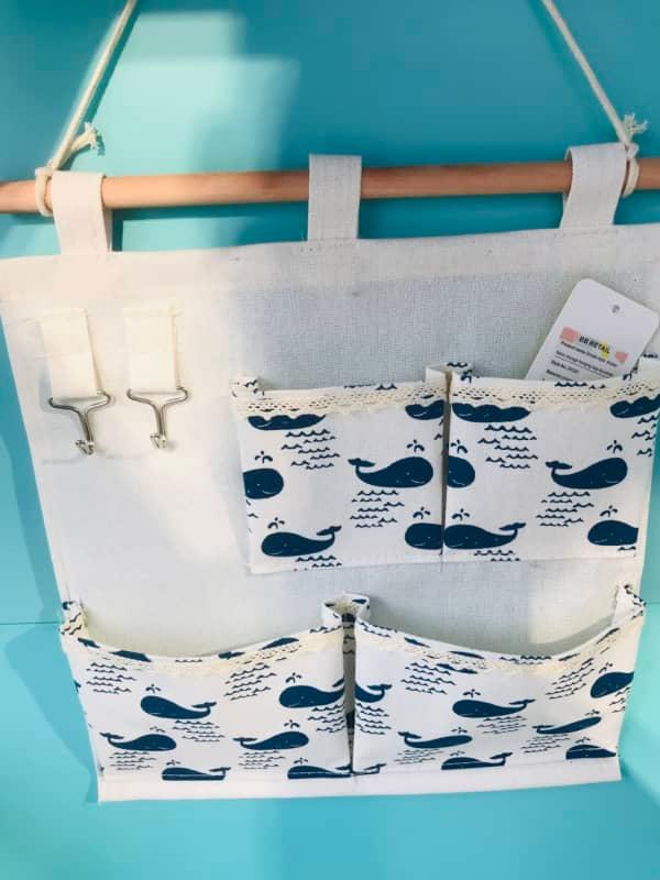 Simple style storage hanging bag-4pockets