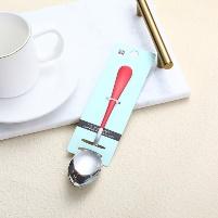 Thick smooth handle red No. 3 pointed spoon