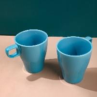 Nordic style ceramic cup with handle - Blue