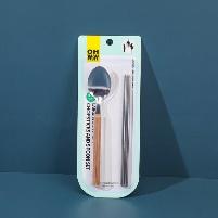 402-11 Large wood grain chopsticks and spoon set