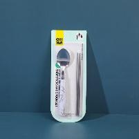 102-11 Large marble round handle chopsticks and spoon set