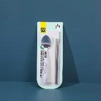 102-11 Large marble round handle chopsticks and spoon set
