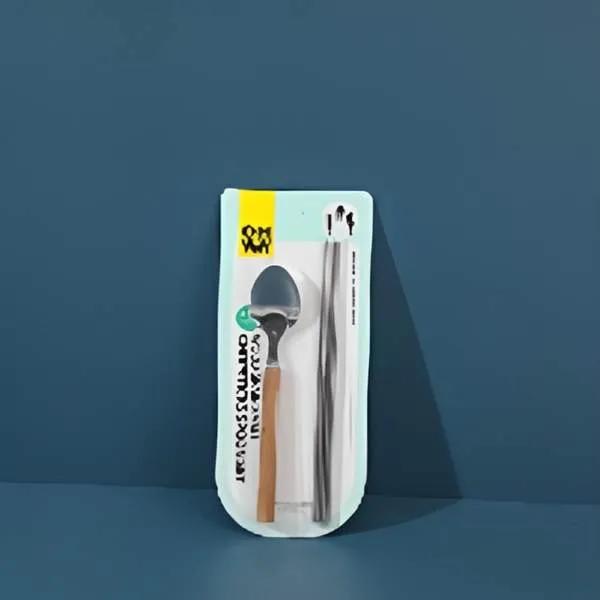 7061 Wood grain small chopsticks spoon set