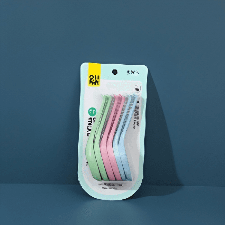 273-M6 Simple wheat straw stalk large spoon 6pcs