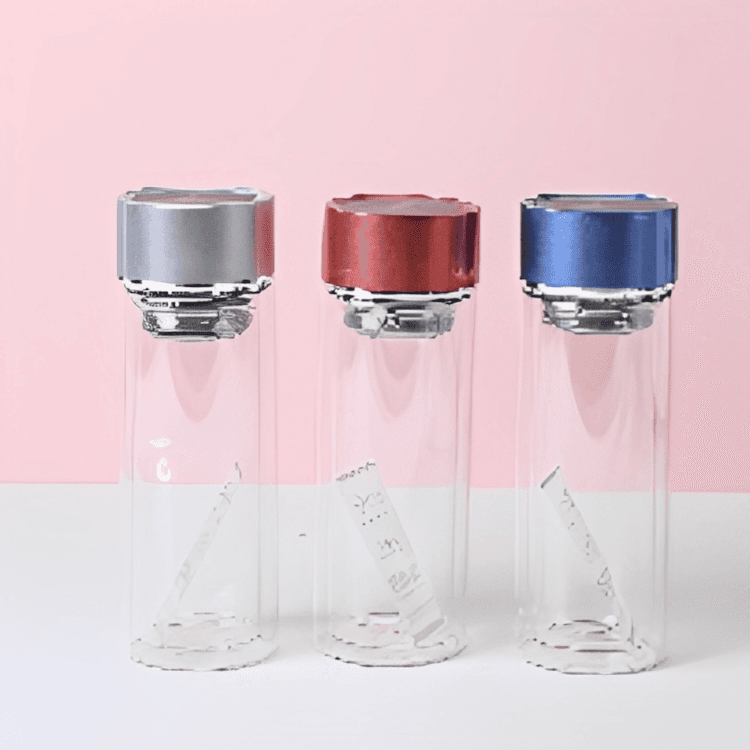 GP-8004 Colorful lid portable glass bottle