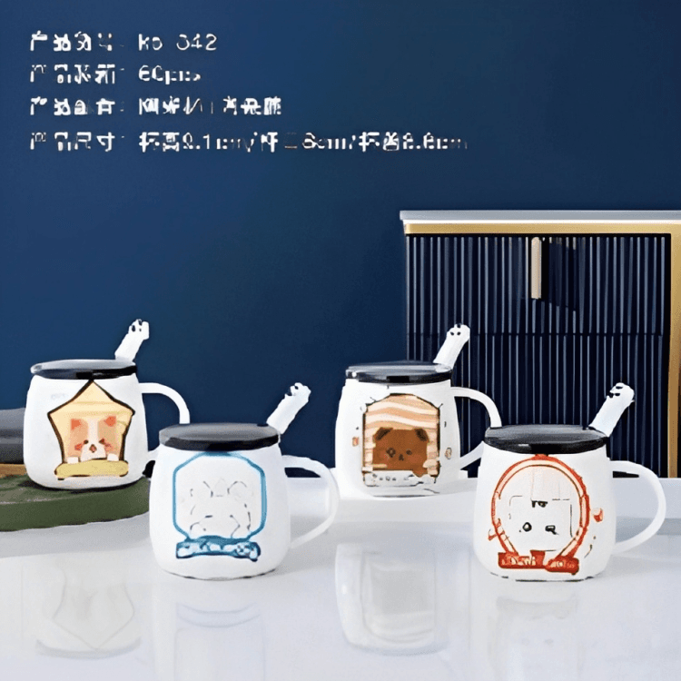 kc-542 Happy cat ceramic mug