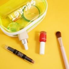 colorful transparent PVC shell cosmetic bag