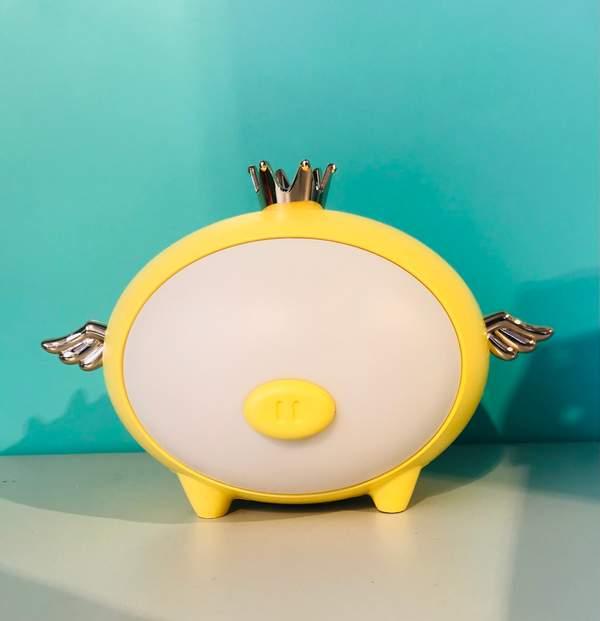 Little night light - Crown pig - Jaune