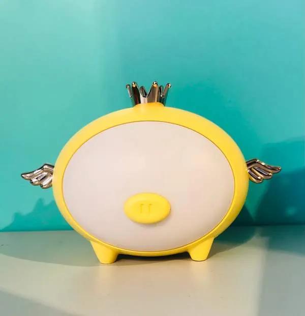 Little night light - Crown pig - Jaune