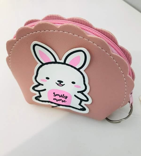 Splicing big cartoon semicircle coin purse-mixing color and patterns - Rose