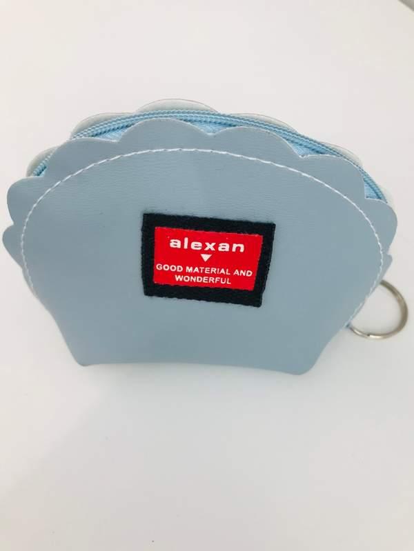 Color label semicircle coin purse - Bleu