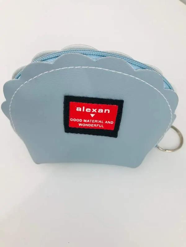 Color label semicircle coin purse - Bleu