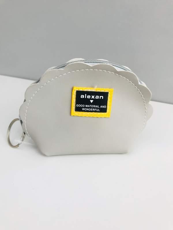 Color label semicircle coin purse - Gris