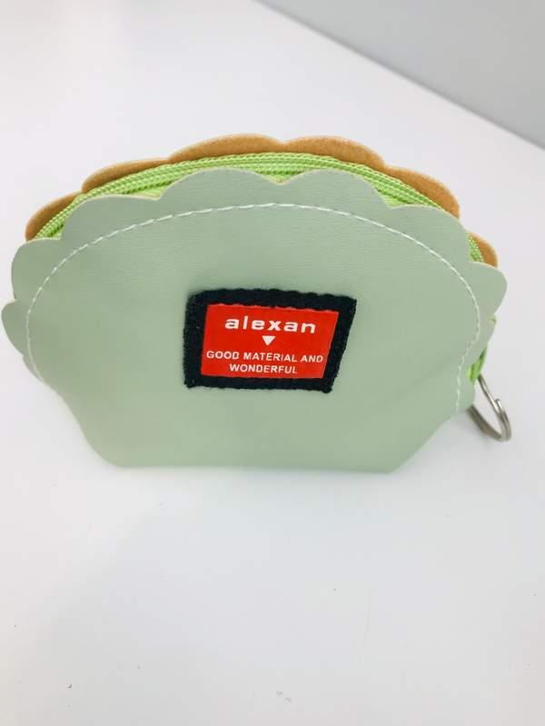 Color label semicircle coin purse - Vert