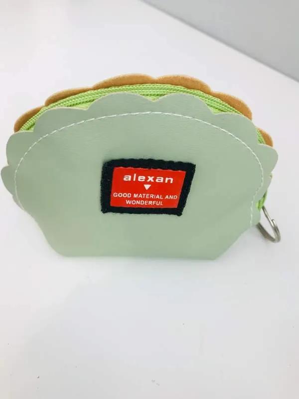 Color label semicircle coin purse - Vert