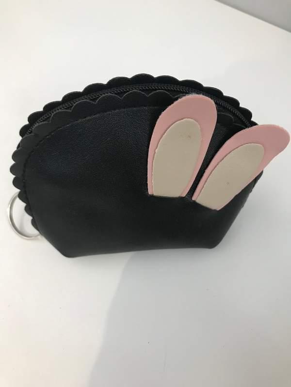 Rabbit ear semicircle coin purse - Noir