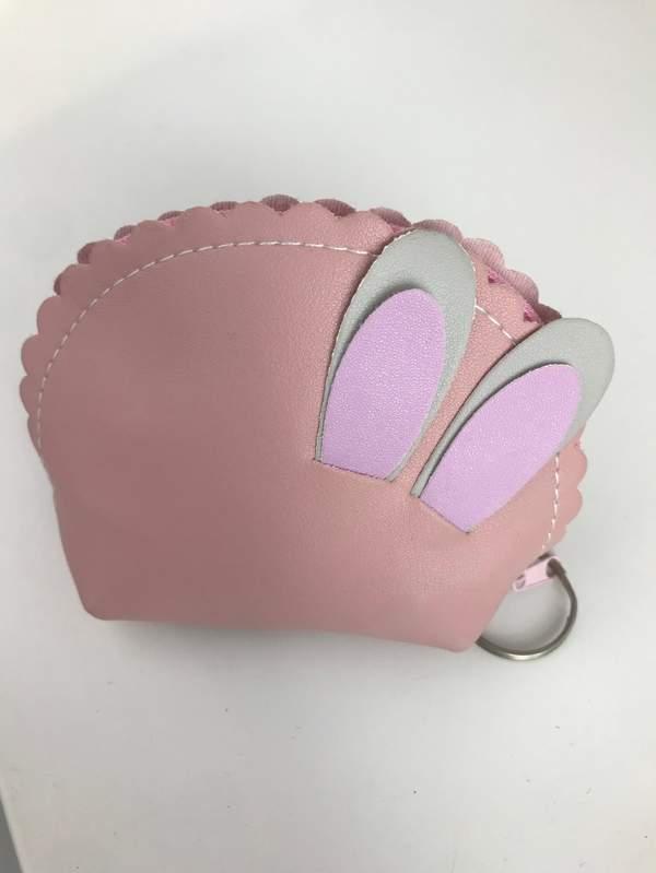 Rabbit ear semicircle coin purse - Rose