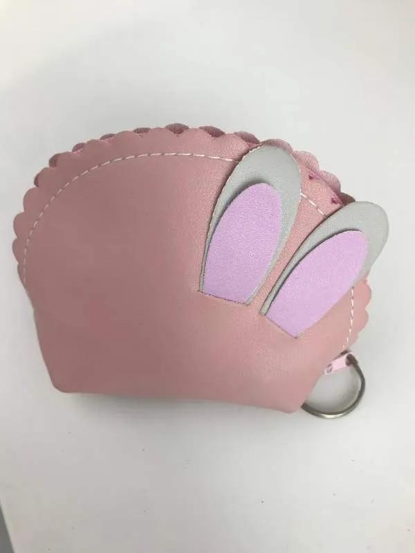 Rabbit ear semicircle coin purse - Rose