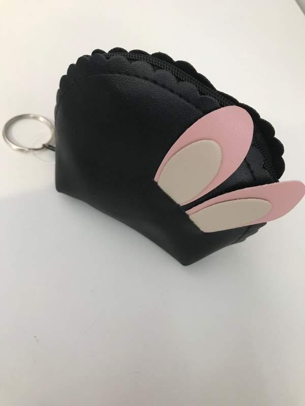 Rabbit ear semicircle coin purse Noir Lapin