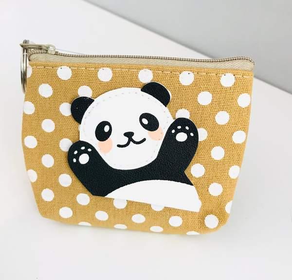 Cartoon dots coin purse - Jaune