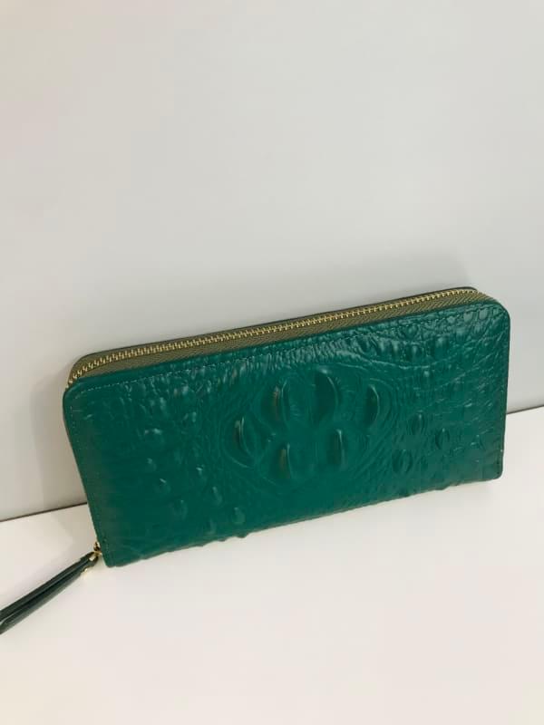 Long Multi-Card Wallet - Vert Cuir