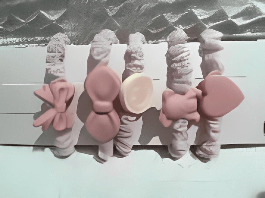 Fluorescent pink hair ring 5pcs