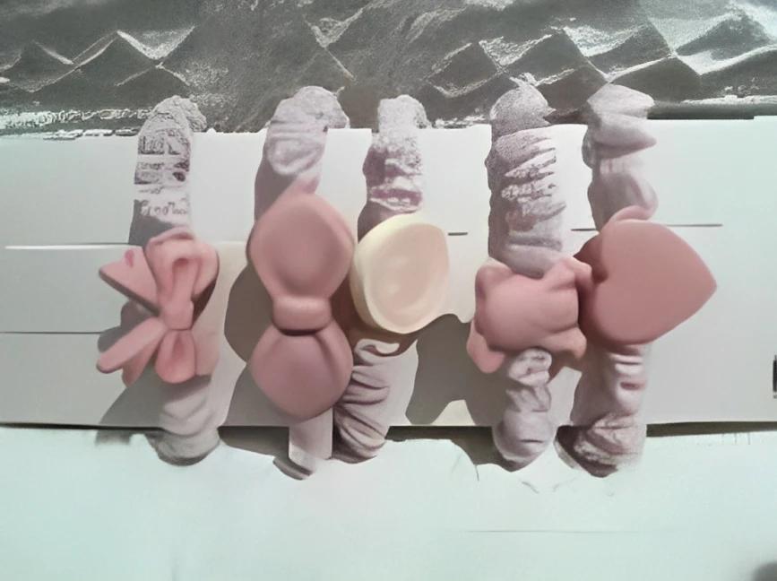 Fluorescent pink hair ring 5pcs